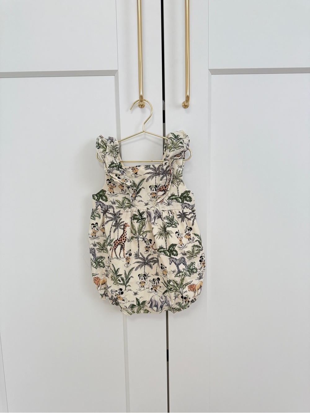 Janie and Jack 6-12m Disney Mickey Mouse Safari Print Romper